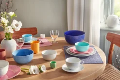 Lyngby Porcelæn Rhombe Color Serveringsskål Ø17,5 cm, Blå