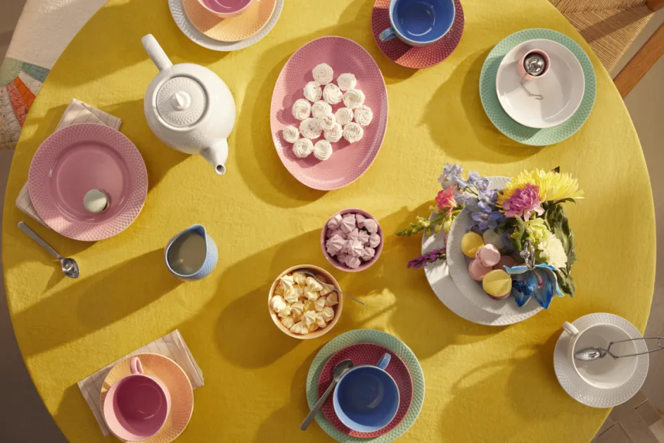 Best Lyngby Porcelæn Rhombe Color Tallerken 21 cm, Rosa