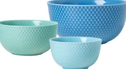 Lyngby Porcelæn Skåle > Rhombe Color Skålesæt 3 stk, Blå/Grøn