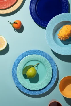 Hot Lyngby Porcelæn Rhombe Color Dyb Tallerken 24,5 cm, Turkis
