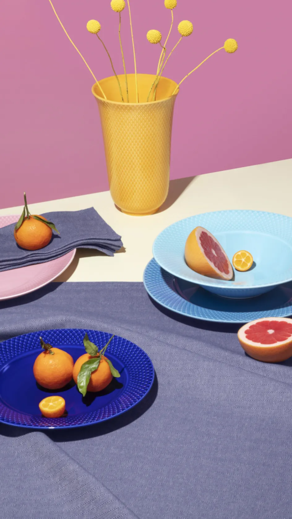 Hot Lyngby Porcelæn Rhombe Color Dyb Tallerken 24,5 cm, Turkis