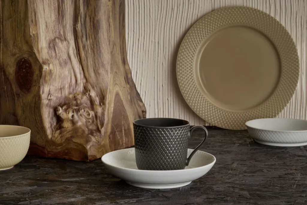Lyngby Porcelæn Middagstallerkener > Rhombe Earth Tallerken 23 cm,
