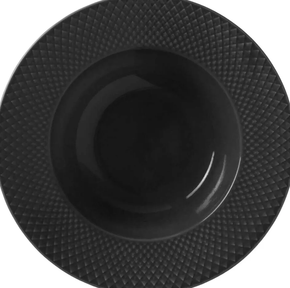 Outlet Lyngby Porcelæn Rhombe Earth Dyb Tallerken 24,5 cm, Slate