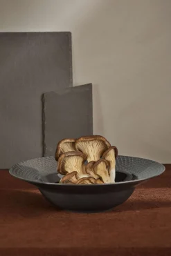 Outlet Lyngby Porcelæn Rhombe Earth Dyb Tallerken 24,5 cm, Slate