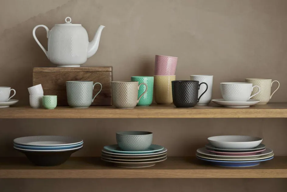 Hot Lyngby Porcelæn Rhombe Earth Krus m. Hank 39 cl, Marble