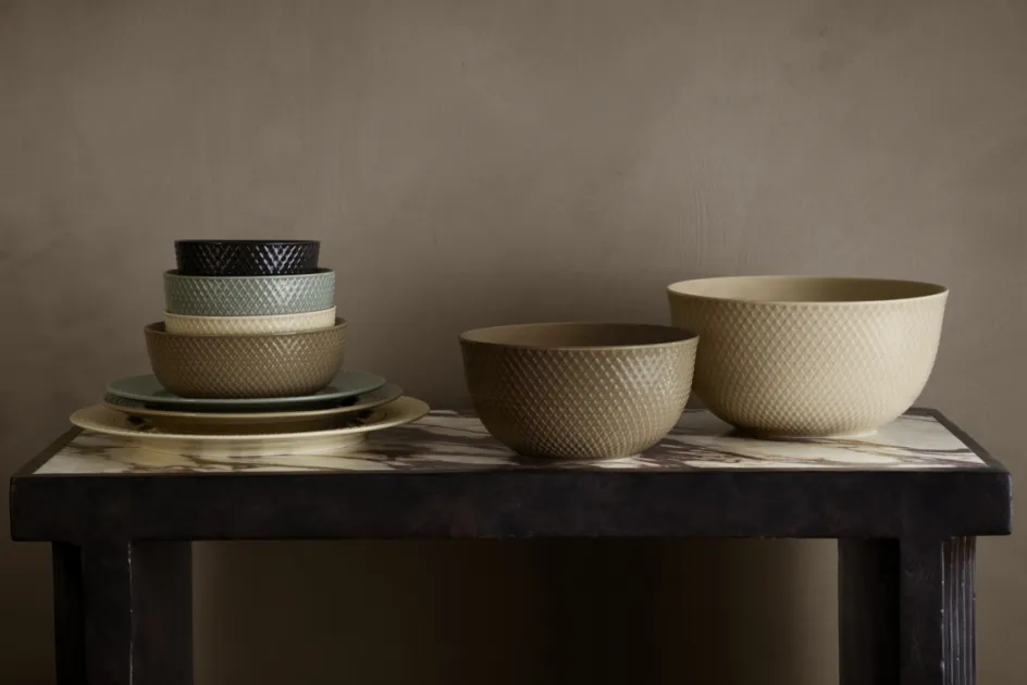 Outlet Lyngby Porcelæn Rhombe Earth Serveringsskål Ø22 cm, Marble
