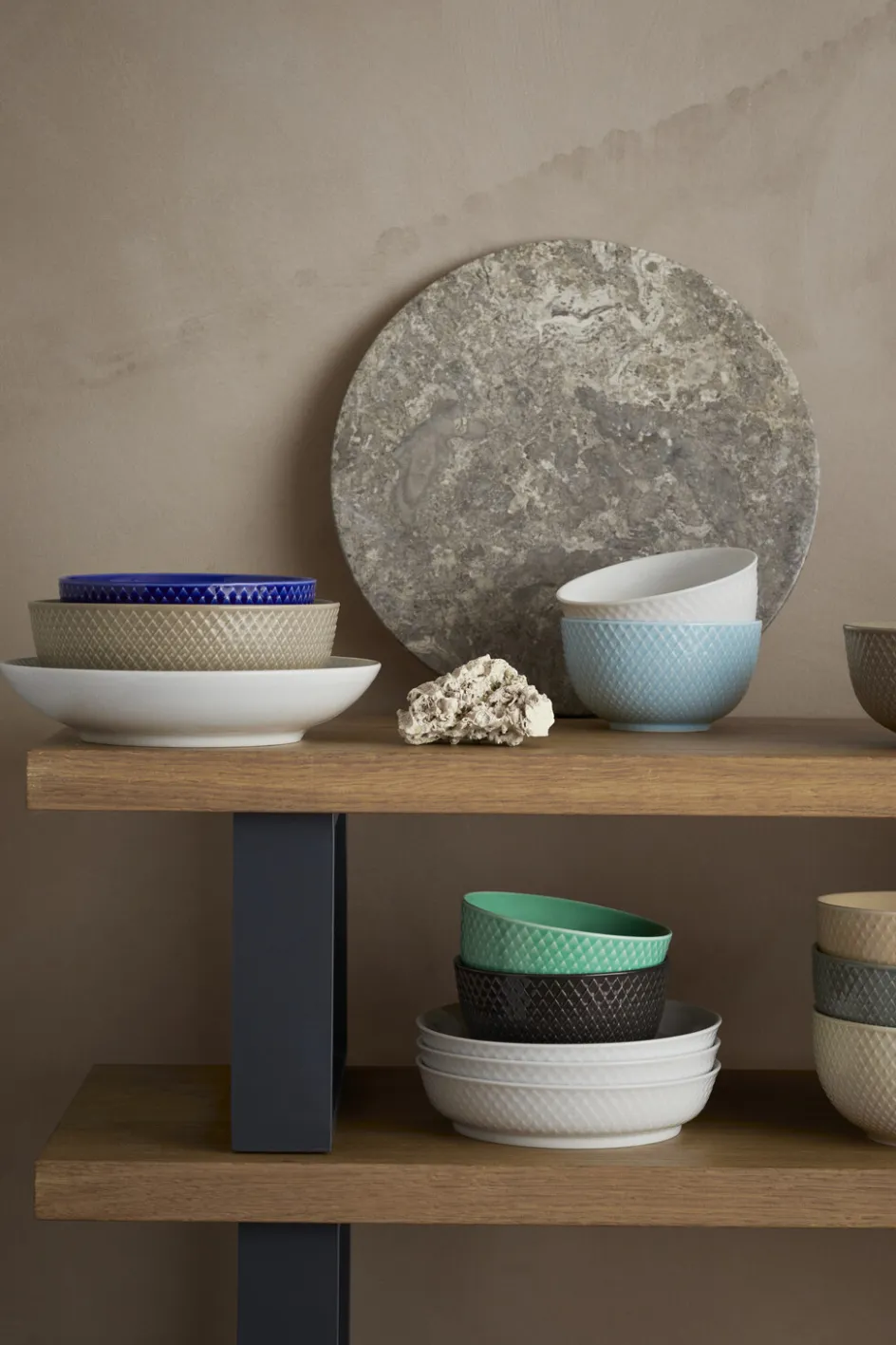 New Lyngby Porcelæn Rhombe Earth Skål Ø11 cm, Slate