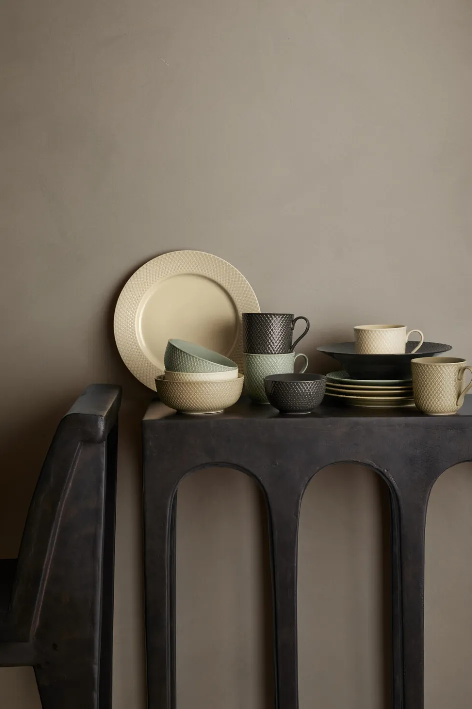 New Lyngby Porcelæn Rhombe Earth Skål Ø11 cm, Slate
