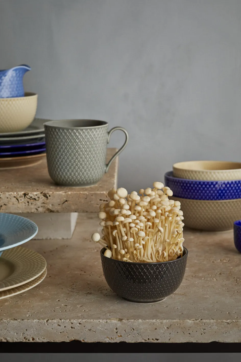 New Lyngby Porcelæn Rhombe Earth Skål Ø11 cm, Slate
