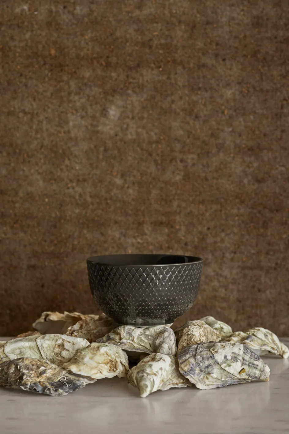 New Lyngby Porcelæn Rhombe Earth Skål Ø11 cm, Slate