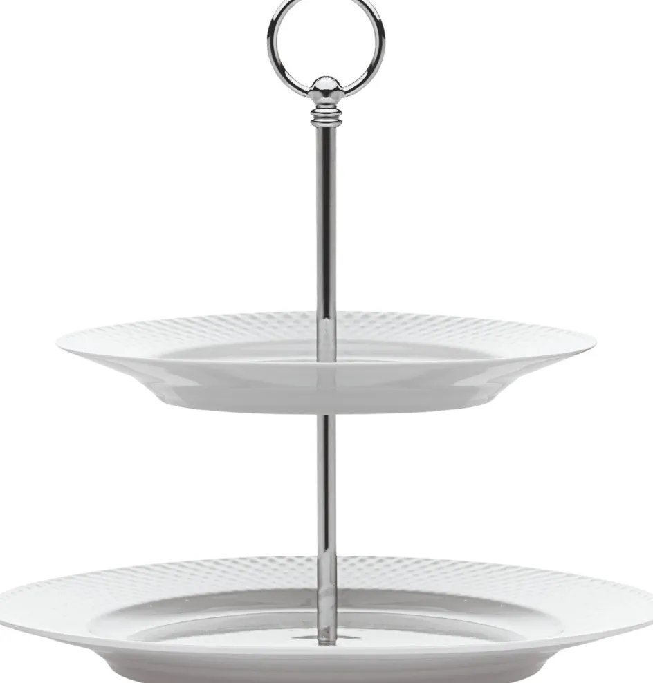Lyngby Porcelæn Rhombe Etagere H27 cm, Hvid
