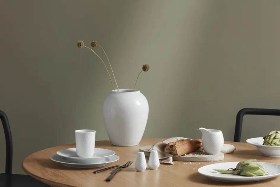 Clearance Lyngby Porcelæn Rhombe Krus 33 cl, Hvid