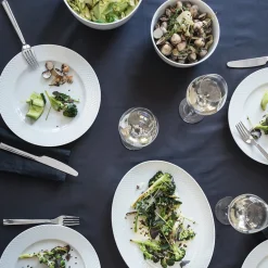 Sale Lyngby Porcelæn Rhombe Ovalt Serveringsfad , Hvid