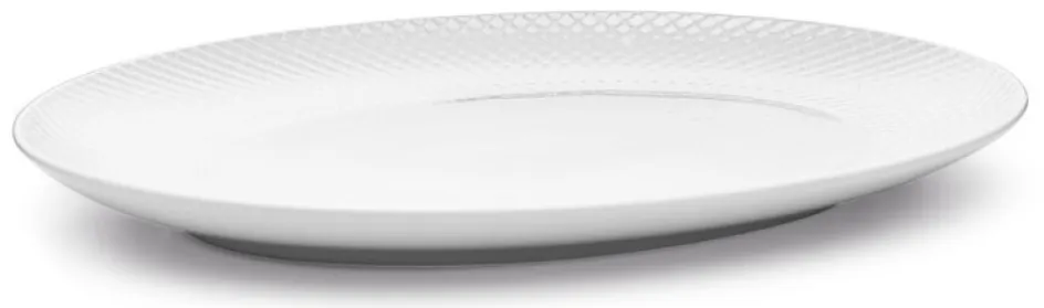 Sale Lyngby Porcelæn Rhombe Ovalt Serveringsfad , Hvid