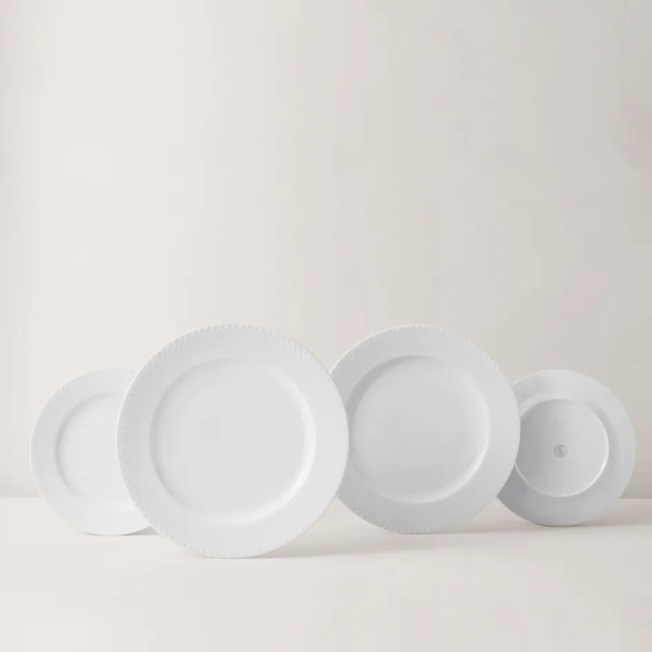 Outlet Lyngby Porcelæn Rhombe Tallerken , Hvid