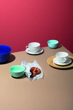 Sale Lyngby Porcelæn Rhombe Tekop m. Underkop 39 cl, Hvid