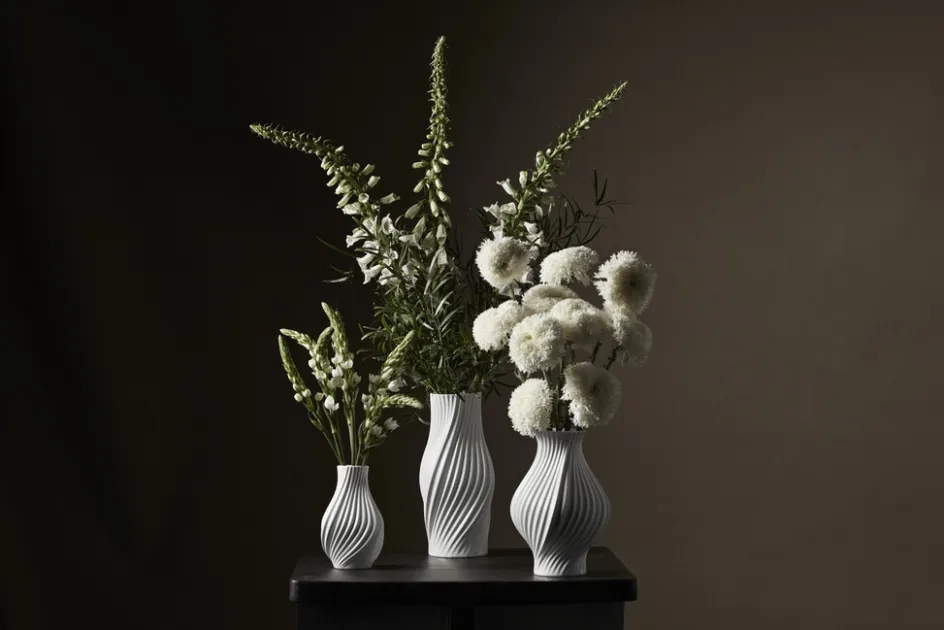 Clearance Lyngby Porcelæn Twist Vase H, Hvid
