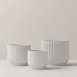 Discount Lyngby Porcelæn Urtepotteskjuler H, Hvid