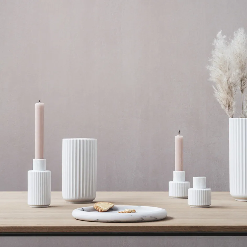Hot Lyngby Porcelæn Lysestage H, Hvid