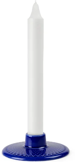 New Lyngby Porcelæn Rhombe Color Lysestage H3 cm, Mørk Blå