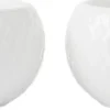 Lyngby Porcelæn Fyrfadsstager > Rhombe Fyrfadsstage 2 stk. H4,6 cm, Hvid