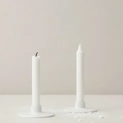 New Lyngby Porcelæn Rhombe Lysestage H3 cm, Hvid