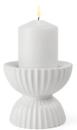 Outlet Tura Bloklysestage H10 cm, Hvid Bloklysestager