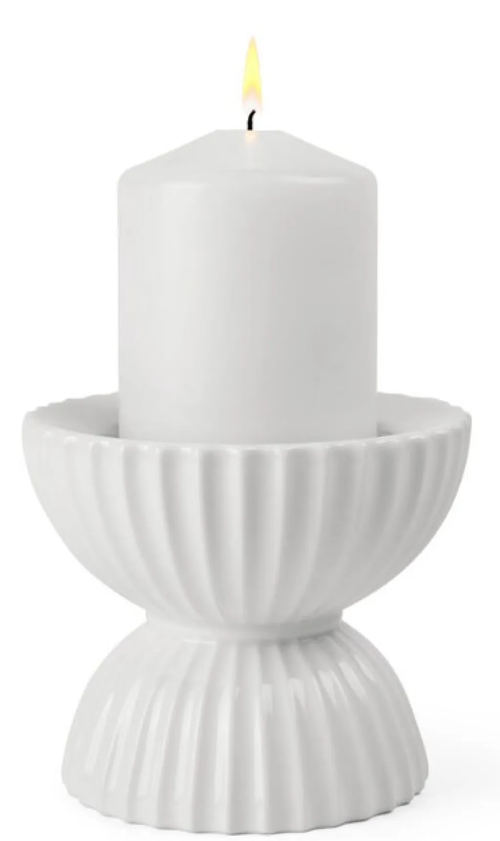 Outlet Tura Bloklysestage H10 cm, Hvid Bloklysestager
