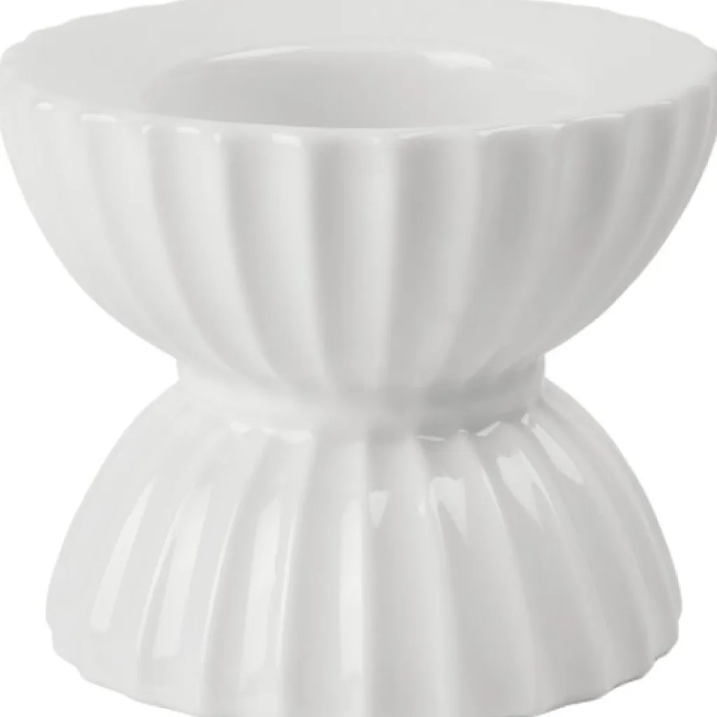 Lyngby Porcelæn Fyrfadsstager > Tura Fyrfadsstage H6,5 cm, Hvid