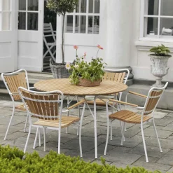 Clearance Havemøbelsæt m. Magnolia Bord 110 cm og 4 Marguerit Stole, Havemøbler|Uderum