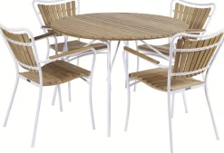 Clearance Havemøbelsæt m. Magnolia Bord 110 cm og 4 Marguerit Stole, Havemøbler|Uderum