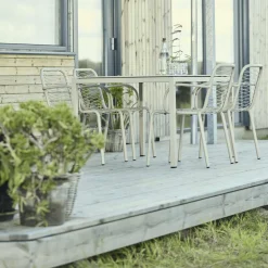 Discount Havemøbelsæt m. Terra Bord 132 cm og 4 Ivy Wire Stole, Taupe Havemøbler|Uderum