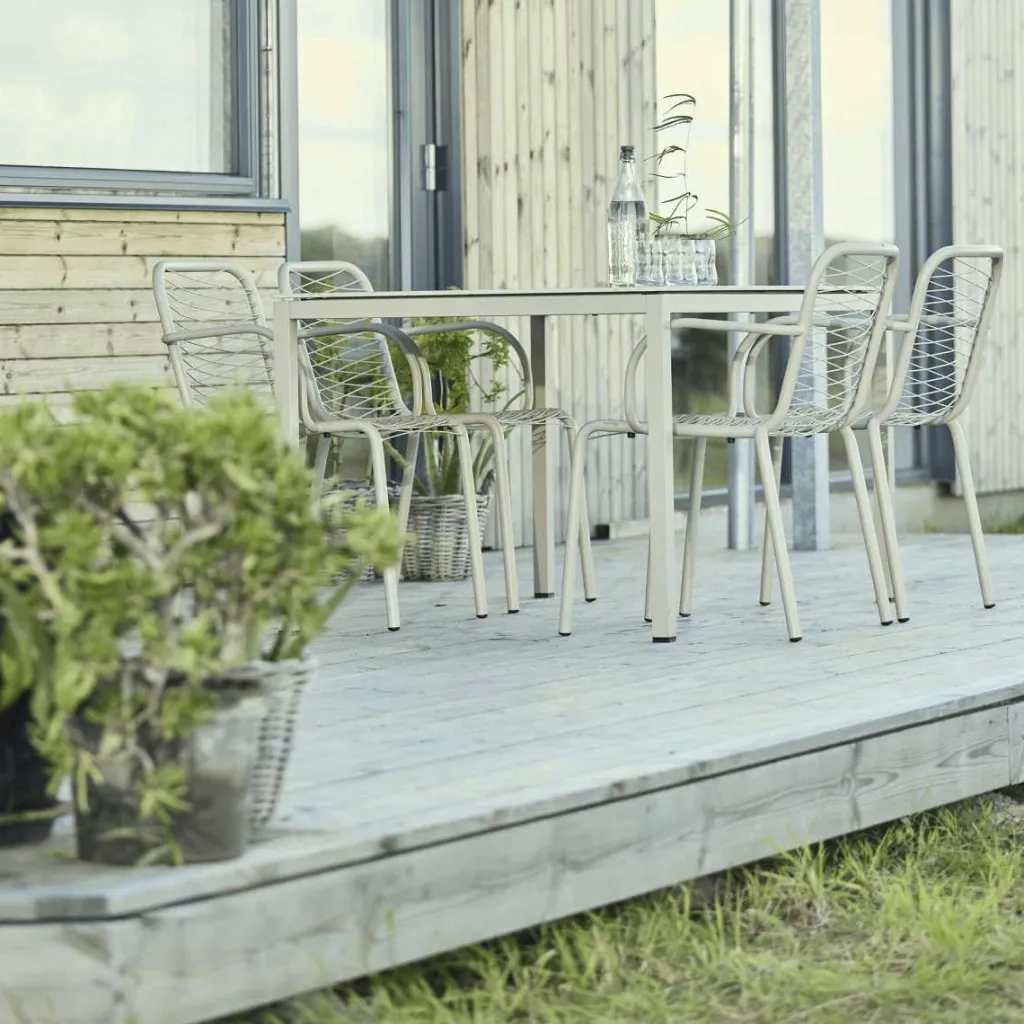 Discount Havemøbelsæt m. Terra Bord 132 cm og 4 Ivy Wire Stole, Taupe Havemøbler|Uderum