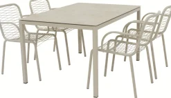 Discount Havemøbelsæt m. Terra Bord 132 cm og 4 Ivy Wire Stole, Taupe Havemøbler|Uderum