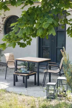 Havemøbelsæt m. Toscana Bord 65 cm og 2 Bellevue Stole, Teak/Antracit Havemøbler|Uderum