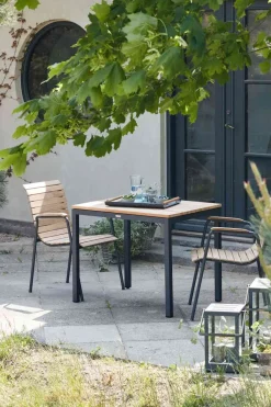 Havemøbelsæt m. Toscana Bord 65 cm og 2 Bellevue Stole, Teak/Antracit Havemøbler|Uderum