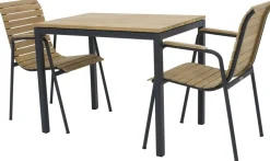Havemøbelsæt m. Toscana Bord 65 cm og 2 Bellevue Stole, Teak/Antracit Havemøbler|Uderum