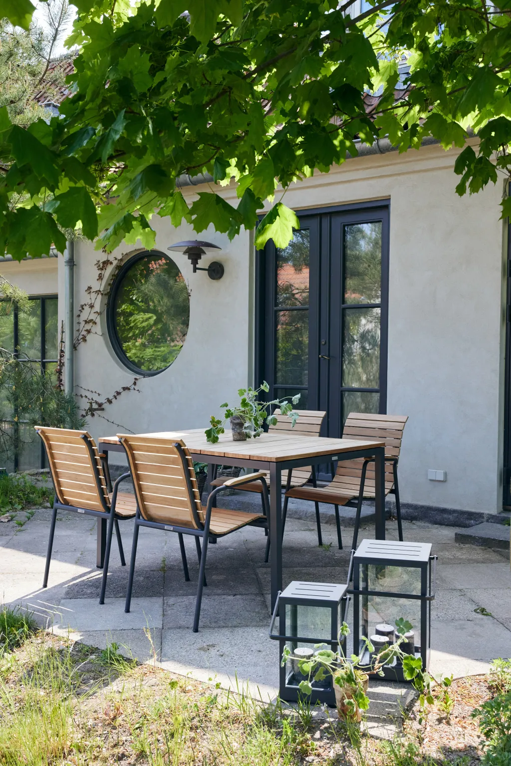 Sale Havemøbelsæt m. Toscana Bord 132 cm og 4 Bellevue Stole, Teak/Antracit Havemøbler|Uderum
