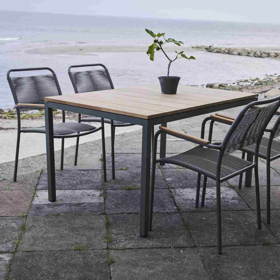 Outlet Mandalay Havemøbelsæt m. Toscana Bord 132 cm og 4 Verona Stole, Teak/Antracit