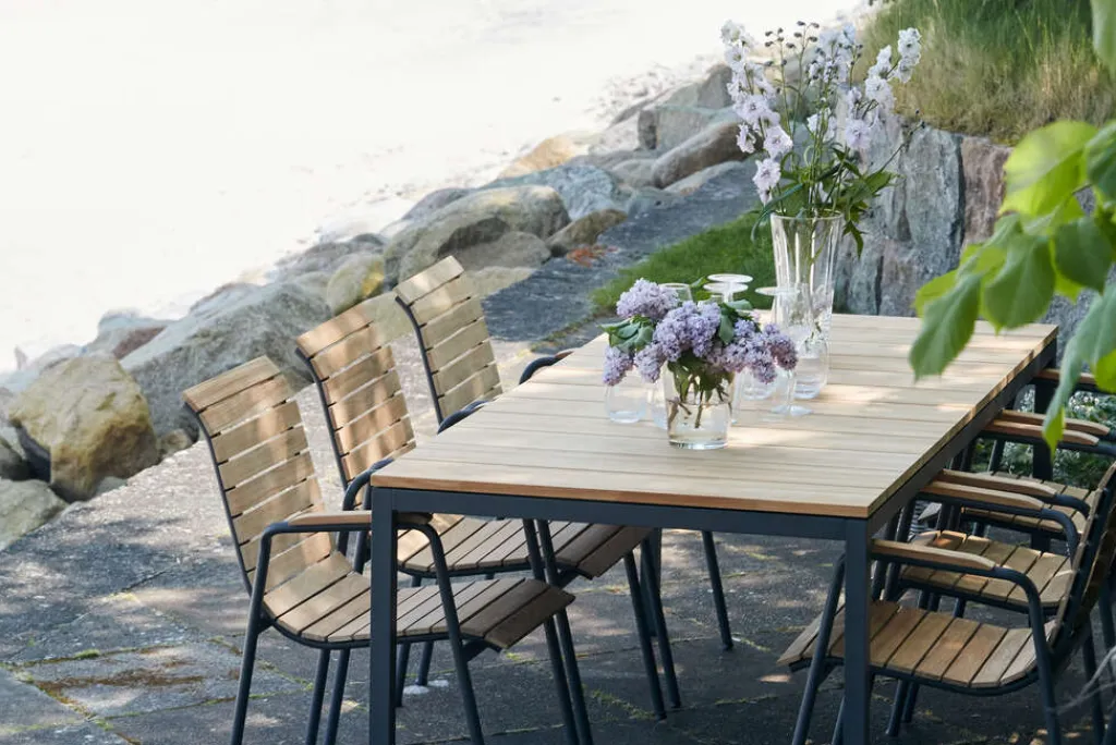 Mandalay Havemøbler|Uderum > Havemøbelsæt m. Toscana Bord 197 cm og 6 Bellevue Stole, Teak/Antracit
