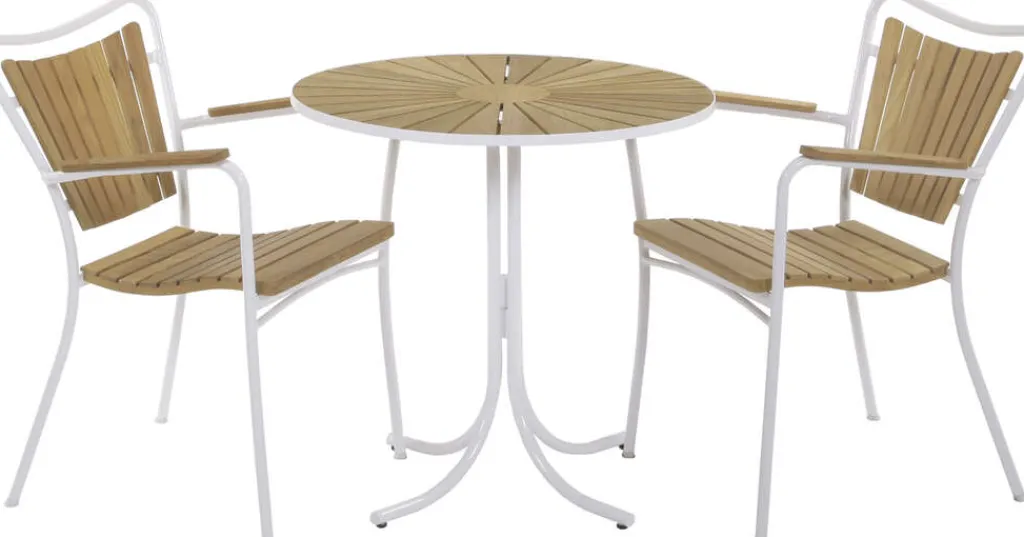 Hot Marguerit Cafésæt m. 2 Stole Ø70 cm, Havemøbler|Uderum