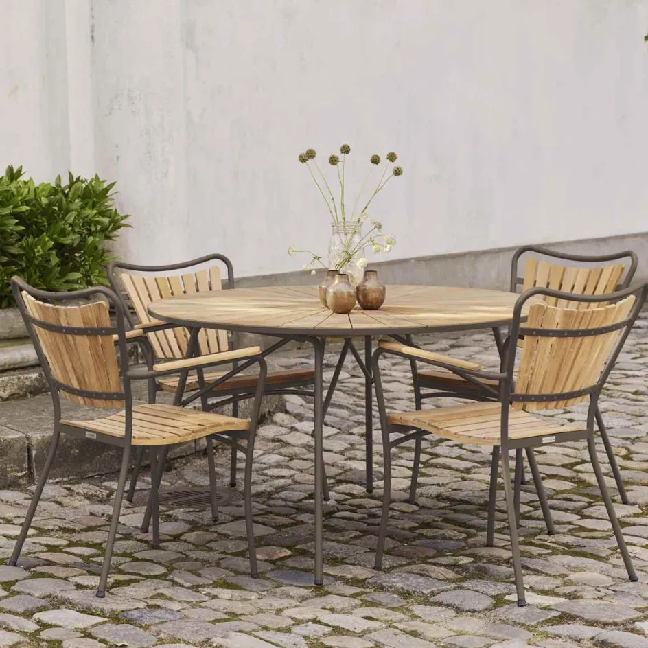 Discount Mandalay Marguerit Havebord ?120 cm, Teak/Mocca