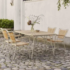 Outlet Mandalay Marguerit Havemøbelsæt m. 4 Stole ,Teak/ Taupe