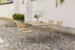 Outlet Mandalay Marguerit Havemøbelsæt m. 4 Stole ,Teak/ Taupe