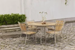 Mandalay Marguerit Havemøbelsæt m. 4 Stole , Teak/Taupe