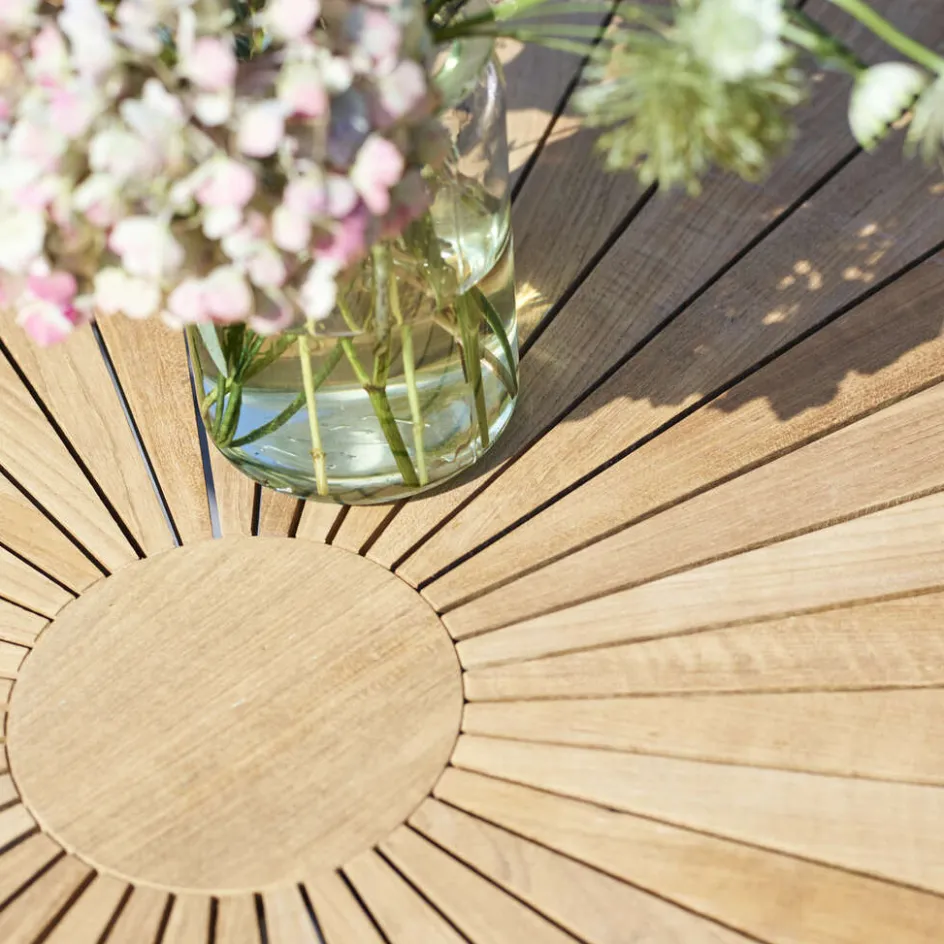 Outlet Mandalay Marguerit Havemøbelsæt m. 4 Stole , Teak/Hvid