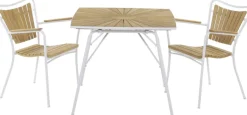 Mandalay Marguerit Havemøbelsæt m. 2 Stole , Teak/Hvid