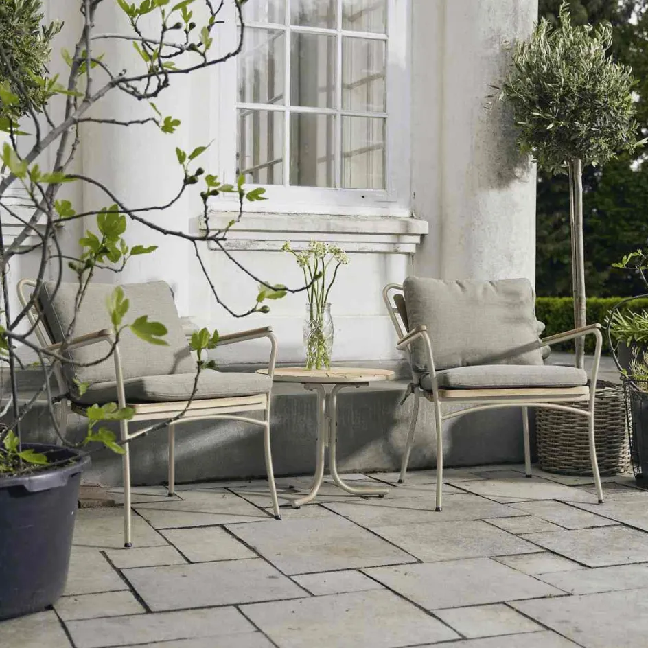 Outlet Mandalay Marguerit Loungebord ?50 cm, Teak/Taupe