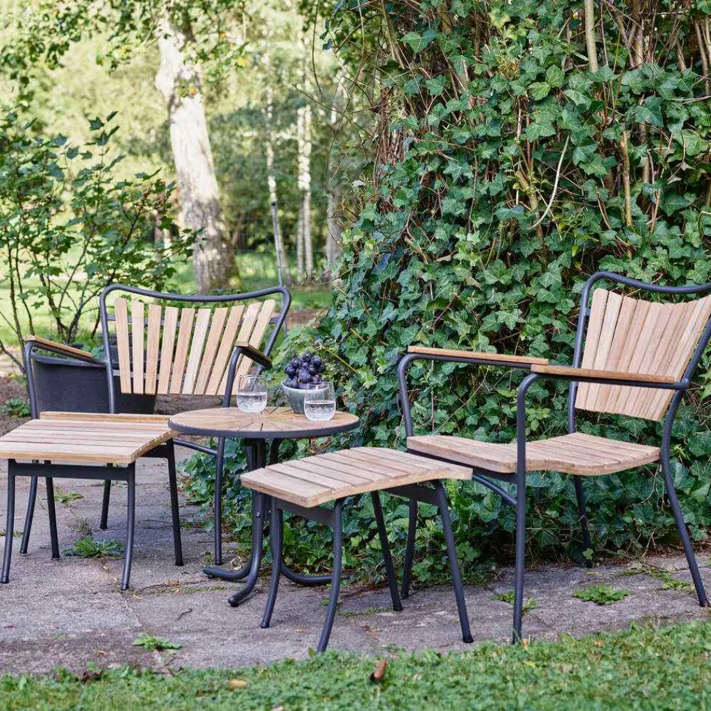 Outlet Marguerit Loungesæt m. 2 Stole og 2 Skamler Ø50 cm, Havemøbler|Uderum