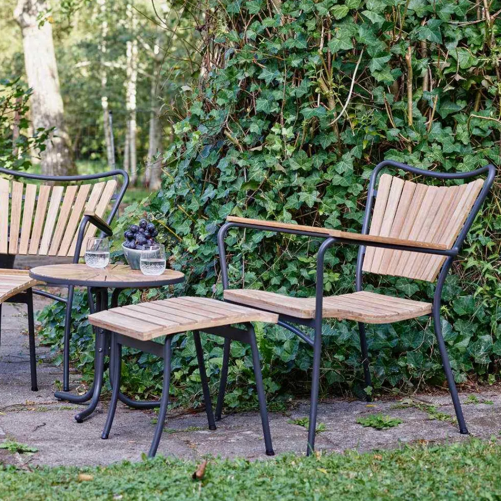 Outlet Marguerit Loungesæt m. 2 Stole og 2 Skamler Ø50 cm, Havemøbler|Uderum